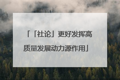 「社论」更好发挥高质量发展动力源作用