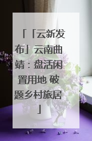 「云新发布」云南曲靖：盘活闲置用地 破题乡村旅居