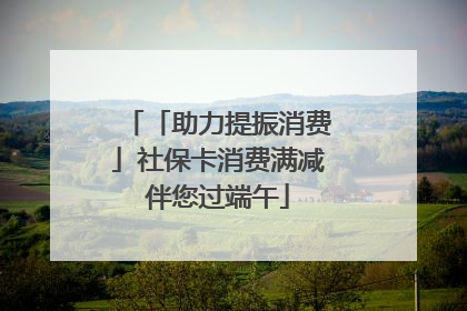 「助力提振消费」社保卡消费满减伴您过端午