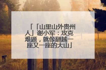 「山里山外贵州人」谢小军：攻克难题，就像翻越一座又一座的大山