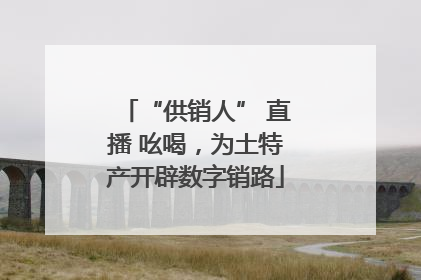 “供销人” 直播 吆喝，为土特产开辟数字销路