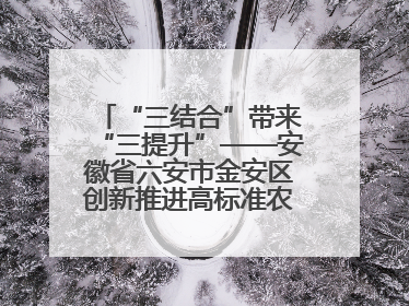 “三结合”带来“三提升”——安徽省六安市金安区创新推进高标准农田建设