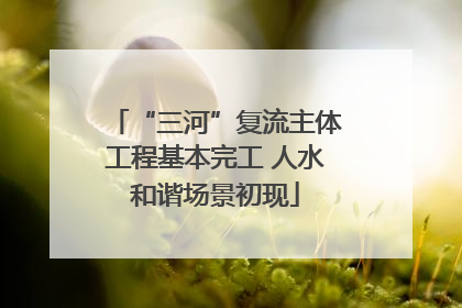 “三河”复流主体工程基本完工 人水和谐场景初现
