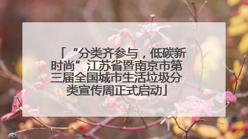 “分类齐参与，低碳新时尚”江苏省暨南京市第三届全国城市生活垃圾分类宣传周正式启动