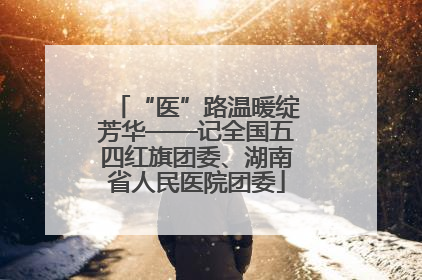 “医”路温暖绽芳华——记全国五四红旗团委、湖南省人民医院团委