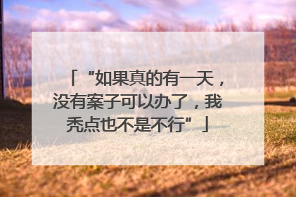 “如果真的有一天，没有案子可以办了，我秃点也不是不行”