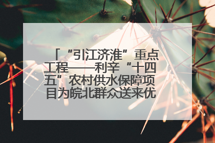 “引江济淮”重点工程——利辛“十四五”农村供水保障项目为皖北群众送来优质“引调水”