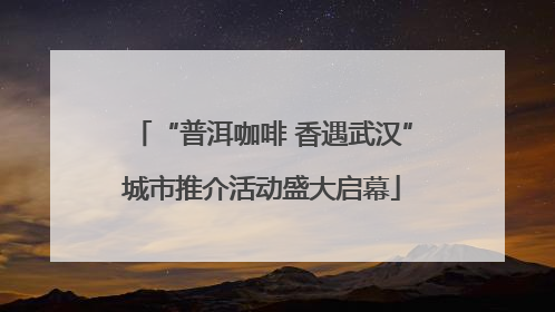 “普洱咖啡 香遇武汉”城市推介活动盛大启幕