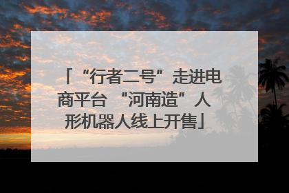 “行者二号”走进电商平台 “河南造”人形机器人线上开售