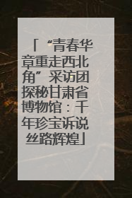 “青春华章重走西北角”采访团探秘甘肃省博物馆：千年珍宝诉说丝路辉煌