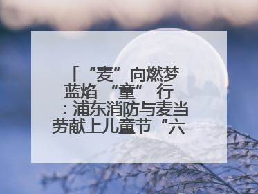 “麦”向燃梦 蓝焰 “童” 行：浦东消防与麦当劳献上儿童节“六一”礼