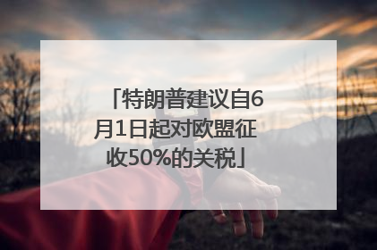 特朗普建议自6月1日起对欧盟征收50%的关税