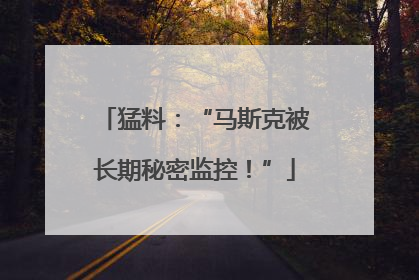 猛料：“马斯克被长期秘密监控！”