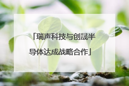 瑞声科技与创晟半导体达成战略合作