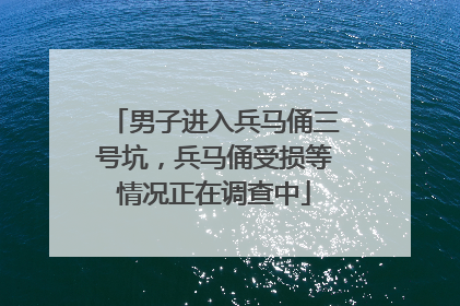 男子进入兵马俑三号坑，兵马俑受损等情况正在调查中