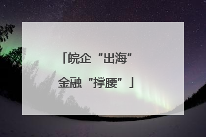 皖企“出海” 金融“撑腰”