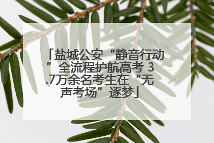 盐城公安“静音行动”全流程护航高考 3.7万余名考生在“无声考场”逐梦