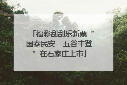 福彩刮刮乐新票“国泰民安—五谷丰登”在石家庄上市