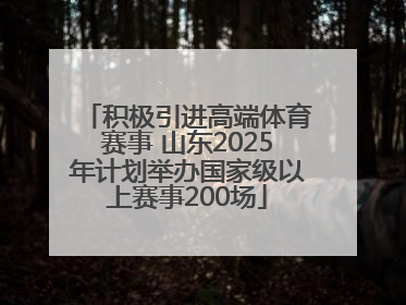 积极引进高端体育赛事 山东2025年计划举办国家级以上赛事200场