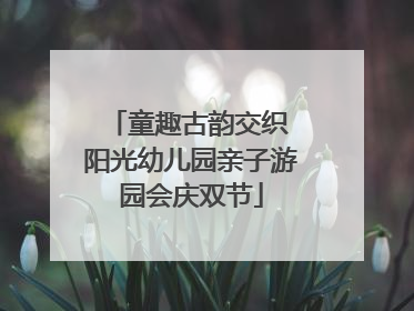 童趣古韵交织 阳光幼儿园亲子游园会庆双节