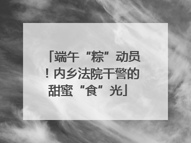 端午“粽”动员！内乡法院干警的甜蜜“食”光