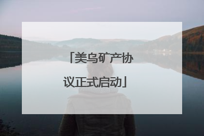 美乌矿产协议正式启动