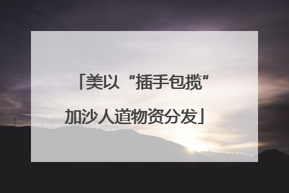 美以“插手包揽”加沙人道物资分发