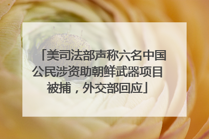 美司法部声称六名中国公民涉资助朝鲜武器项目被捕，外交部回应