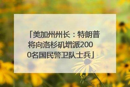 美加州州长：特朗普将向洛杉矶增派2000名国民警卫队士兵