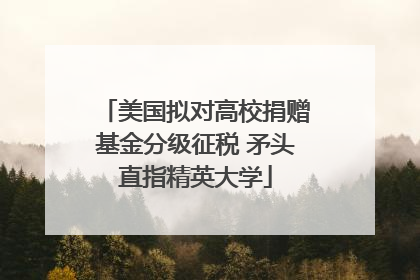美国拟对高校捐赠基金分级征税 矛头直指精英大学