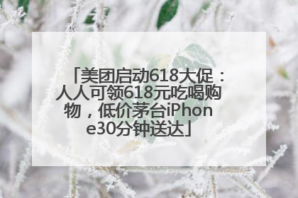 美团启动618大促：人人可领618元吃喝购物，低价茅台iPhone30分钟送达