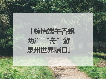 粽情端午香飘两岸 “舟”游泉州世界瞩目