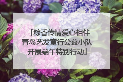 粽香传情爱心相伴 青岛艺发童行公益小队开展端午特别行动