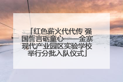 红色薪火代代传 强国誓言砺童心——金寨现代产业园区实验学校举行分批入队仪式