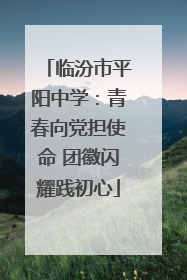 临汾市平阳中学：青春向党担使命 团徽闪耀践初心
