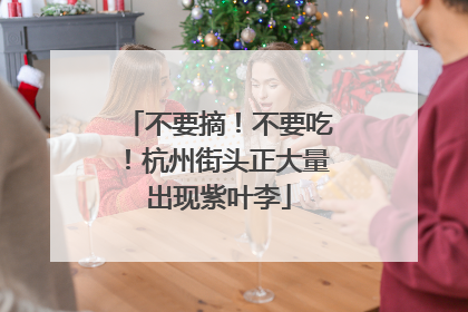 不要摘！不要吃！杭州街头正大量出现紫叶李