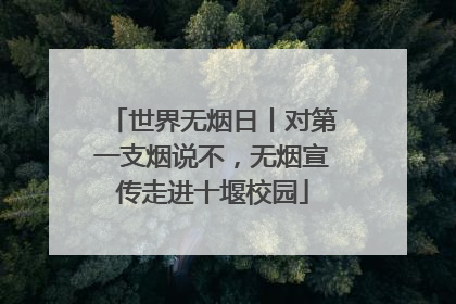 世界无烟日丨对第一支烟说不，无烟宣传走进十堰校园