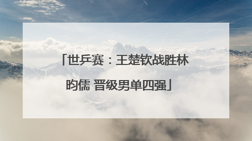 世乒赛：王楚钦战胜林昀儒 晋级男单四强
