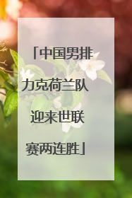 中国男排力克荷兰队 迎来世联赛两连胜