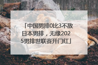 中国男排0比3不敌日本男排，无缘2025男排世联赛开门红