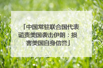 中国常驻联合国代表谴责美国袭击伊朗：损害美国自身信誉