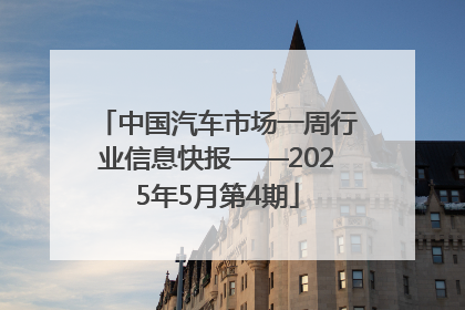 中国汽车市场一周行业信息快报——2025年5月第4期