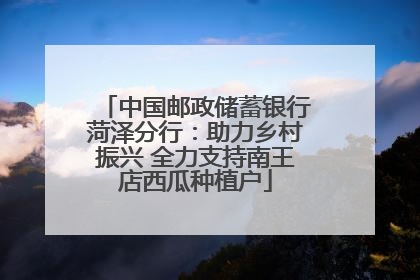 中国邮政储蓄银行菏泽分行：助力乡村振兴 全力支持南王店西瓜种植户