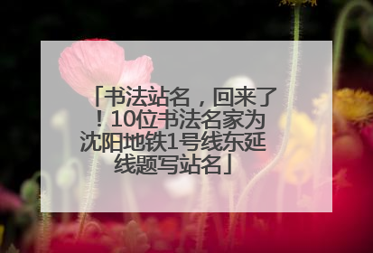 书法站名，回来了！10位书法名家为沈阳地铁1号线东延线题写站名