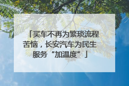 买车不再为繁琐流程苦恼，长安汽车为民生服务“加温度”