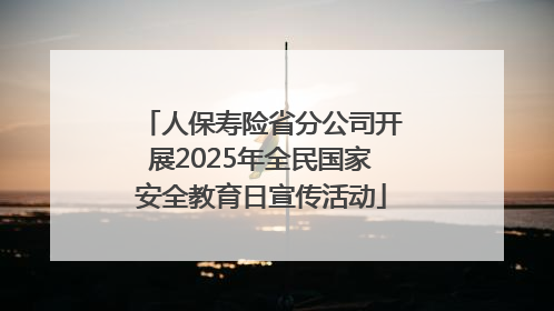 人保寿险省分公司开展2025年全民国家安全教育日宣传活动