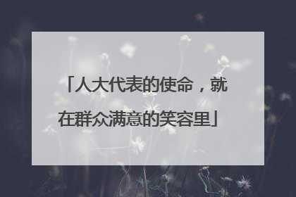 人大代表的使命，就在群众满意的笑容里