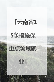 云南省15条措施保重点领域就业