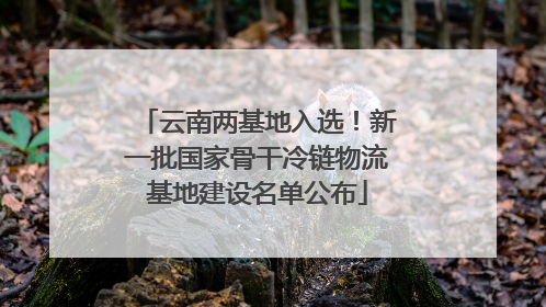 云南两基地入选！新一批国家骨干冷链物流基地建设名单公布