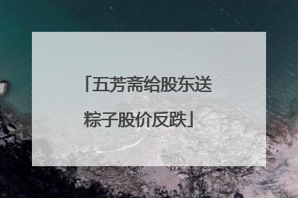 五芳斋给股东送粽子股价反跌
